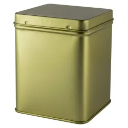 Cutie din metal cu capac, patrata, 100g, pentru ceai Gold Star Cutie din metal cu capac, patrata, 100g, pentru ceai Gold Star