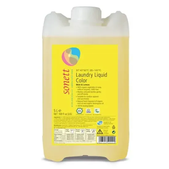 DETERGENT ECOLOGIC LICHID PT. RUFE COLORATE - MENTA SI LAMAIE 5L Sonett