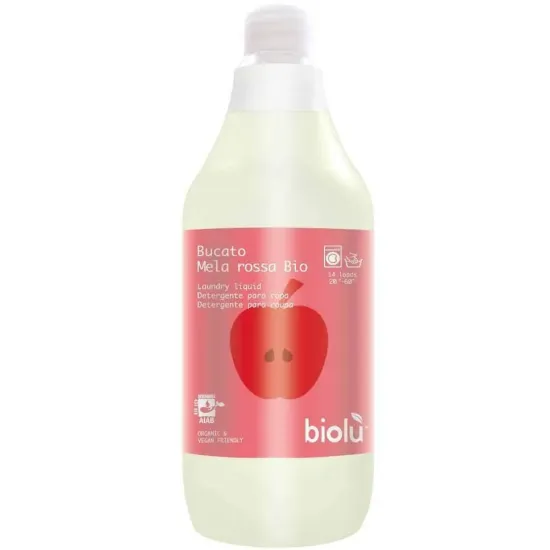 Detergent ecologic lichid pentru rufe albe si colorate, mere rosii, 1L - Biolu