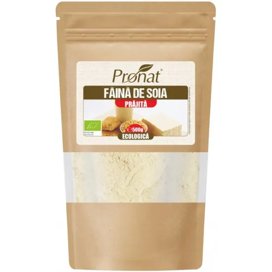 Faina de soia bio, prajita, 500g Pronat