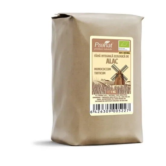 Faina integrala de alac bio monococcum triticum, 1kg einkorn Pronat