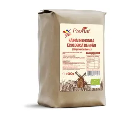 Faina integrala de grau bio, 1kg Pronat Faina integrala de grau bio, 1kg Pronat