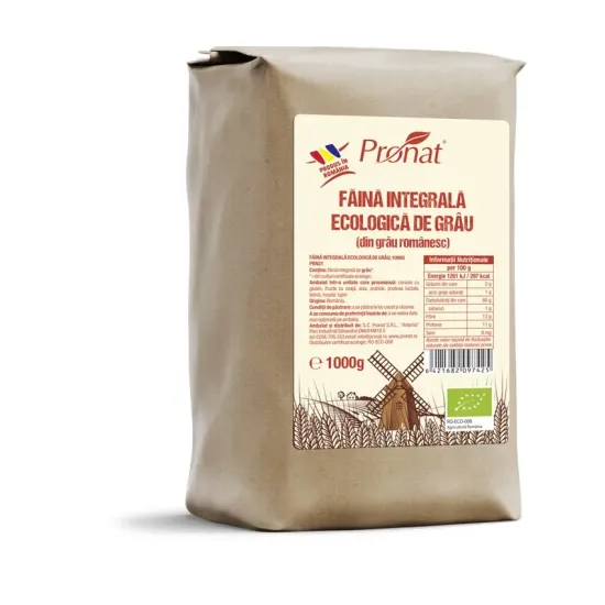 Faina integrala de grau bio, 1kg Pronat