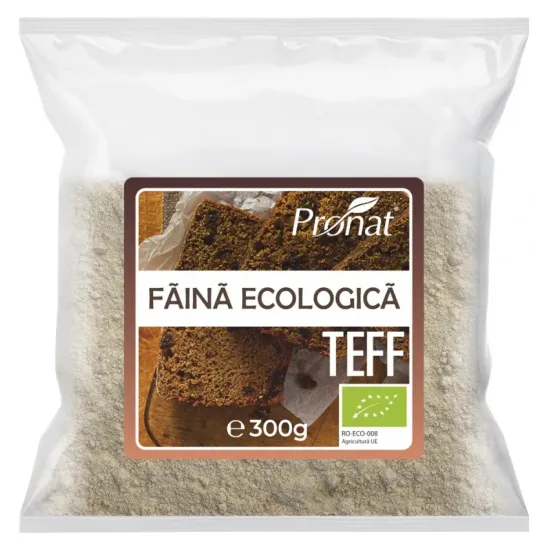 Faina integrala de teff bio, 300g Pronat