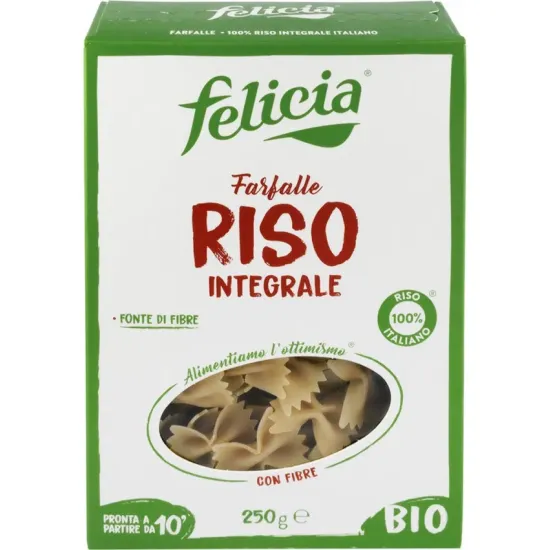 Farfalle bio din orez integral 250g Felicia