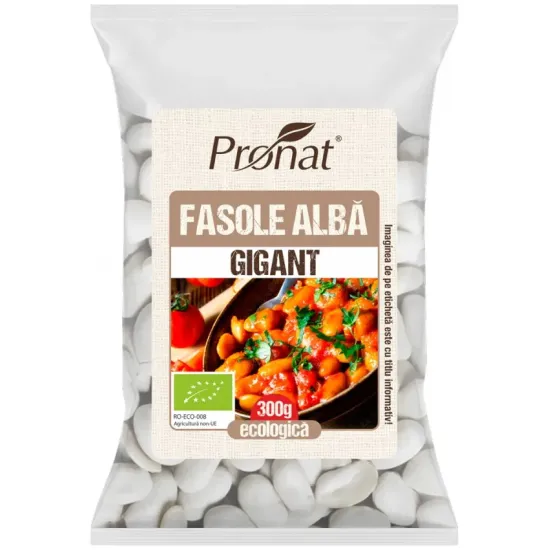 Fasole alba gigant bio, 300g Pronat