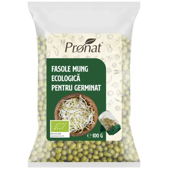 Fasole mung bio pentru germinat, 100g Pronat