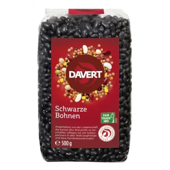 Fasole neagra bio 500g, Fairtrade, DAVERT