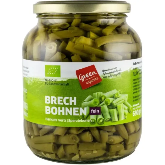 Fasole verde bio, 690g Green Organics