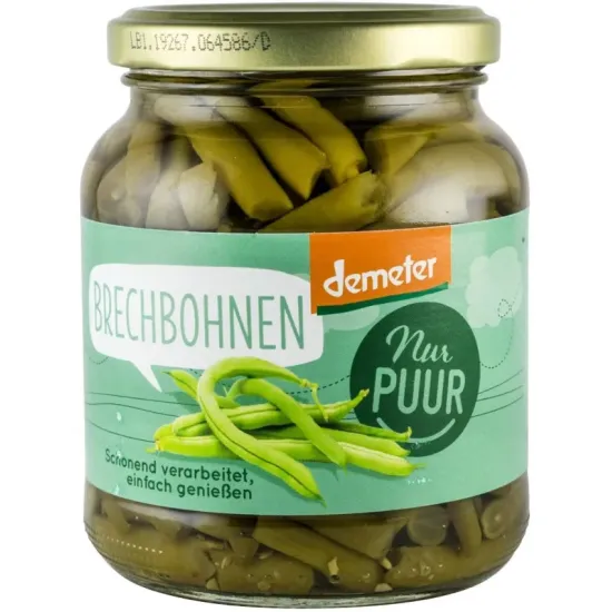 Fasole verde bio si demeter, 340g Nur Puur