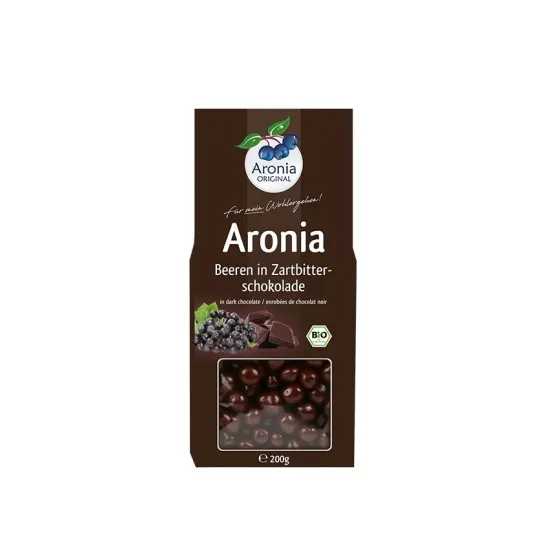 Fructe de aronia bio glazurate cu ciocolata, 200g Aronia Original