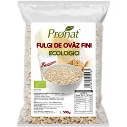Fulgi bio de ovaz fini, 500g Pronat Fulgi bio de ovaz fini, 500g Pronat
