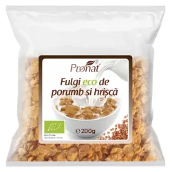 Fulgi bio de porumb si hrisca, 200g Pronat Fulgi bio de porumb si hrisca, 200g Pronat