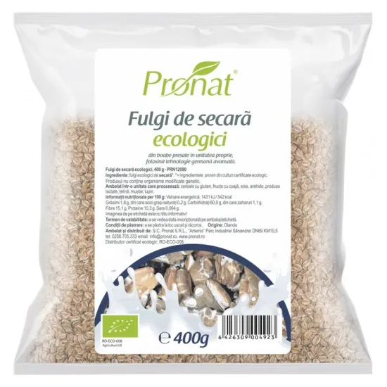 Fulgi bio de secara 400g Pronat