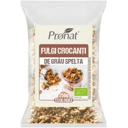 Fulgi crocanti bio de grau spelta 250g Pronat Fulgi crocanti bio de grau spelta 250g Pronat