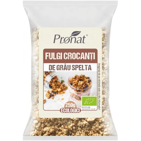 Fulgi crocanti bio de grau spelta 250g Pronat