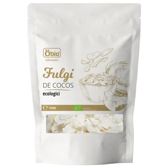 Fulgi de cocos raw bio 150g Obio