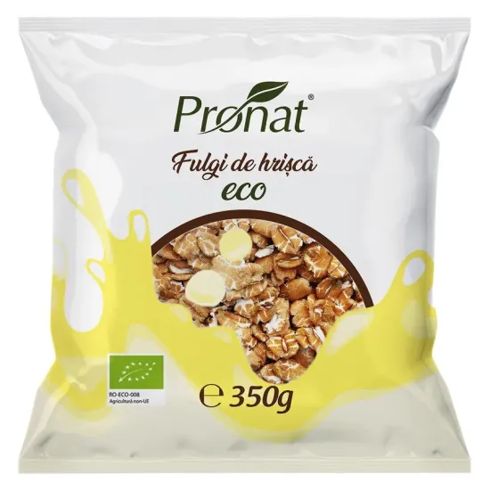 Fulgi de hrisca bio, 350g Pronat