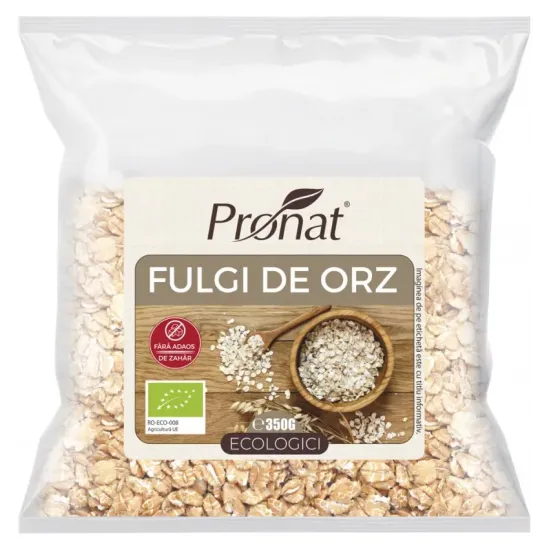 Fulgi de orz bio, 350g Pronat