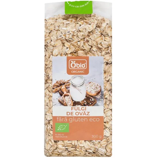 Fulgi de ovaz fara gluten bio 300g Obio