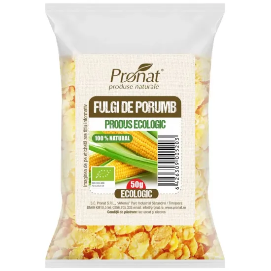 Fulgi de porumb bio, 50g Pronat