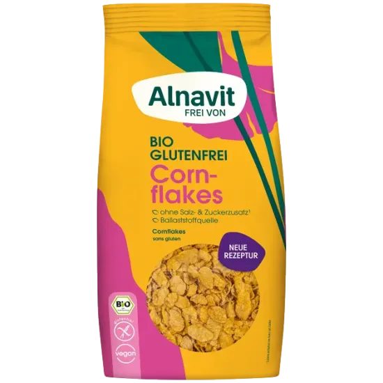 Fulgi de porumb crocanti fara gluten, fara zahar adaugat, bio, 250g Alnavit