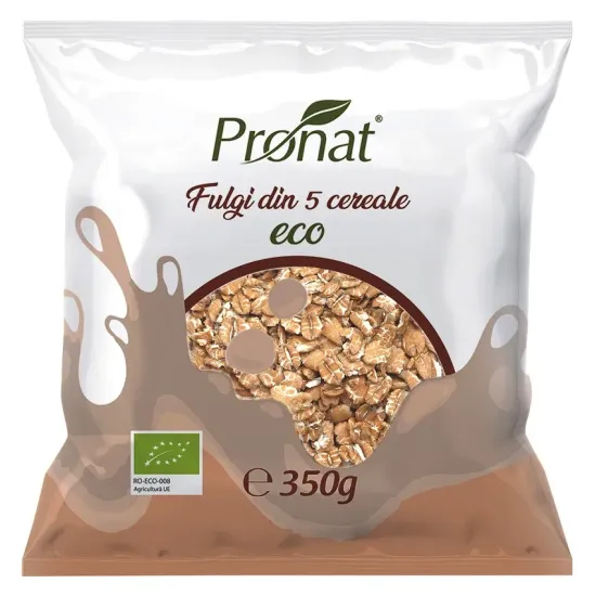 Fulgi din 5 cereale bio, 350g Pronat