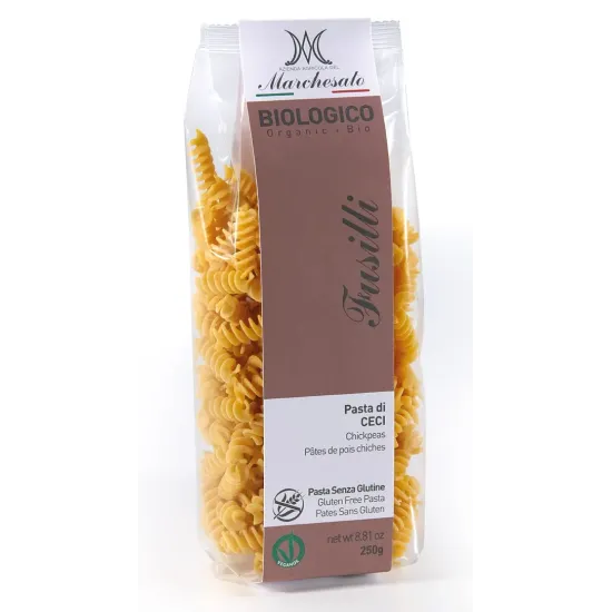 Fusilli cu naut bio fara gluten 250g Marchesato