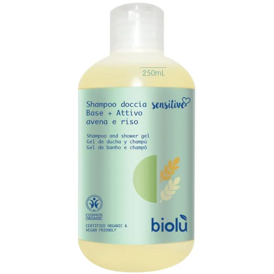 Gel de dus - sampon Sensitive, bio, 250ml - Biolu