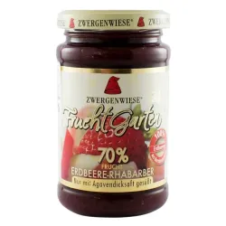 Gem bio de capsuni si rubarba, indulcit cu sirop de agave, 225g Zwergenwiese