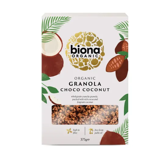 Granola cu ciocolata si cocos bio 375g Biona