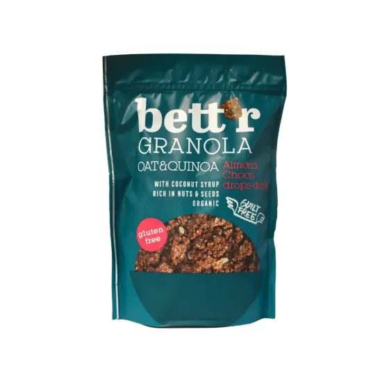 Granola cu migdale si bucati de ciocolata neagra fara gluten eco 300g Bettr