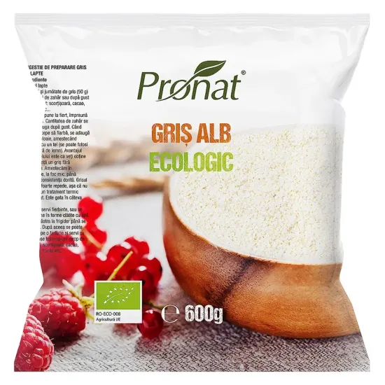 Gris alb bio, 600g Pronat