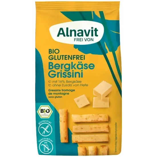 Grisine cu branza fara gluten, bio, 100g Alnavit