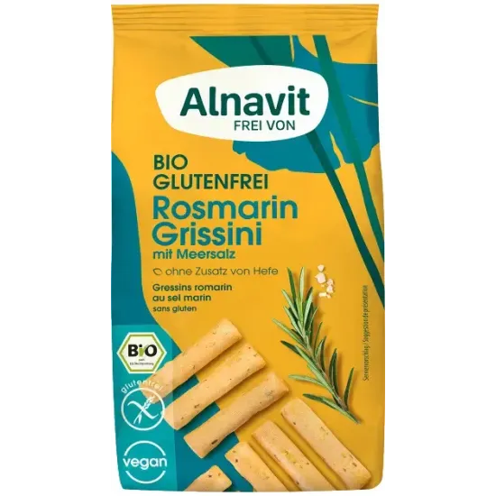 Grisine cu rozmarin fara gluten, bio, 100g Alnavit