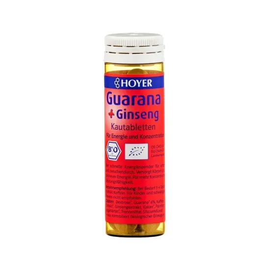 Guarana si ginseng tablete bio masticabile, 60 tb. Hoyer