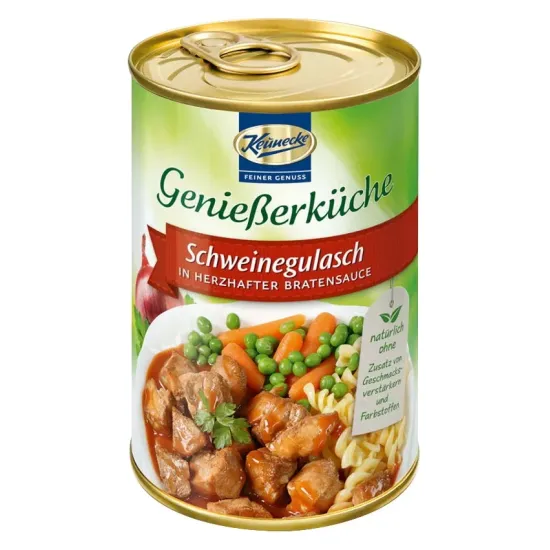 Gulas de porc in sos brun, gourmet 400g Keunecke