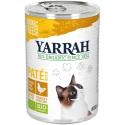 Hrana umeda bio pentru pisici, pate cu pui, alge si spirulina, 400g Yarrah Hrana umeda bio pentru pisici, pate cu pui, alge si spirulina, 400g Yarrah