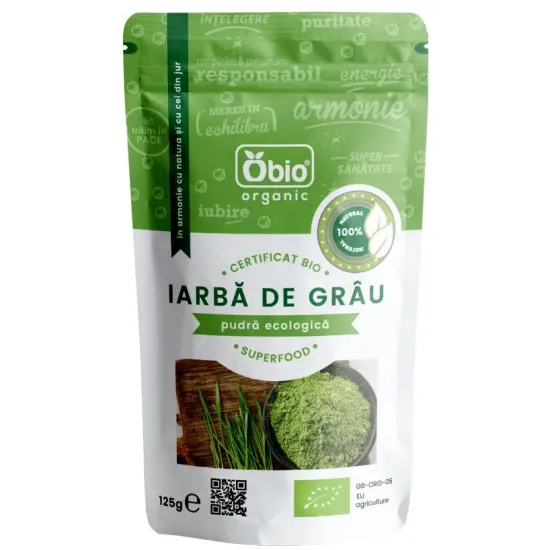 Iarba de grau pulbere eco 125g Obio