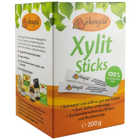 Indulcitor, 100% xylitol 200g (50 pliculete a 4g) Birkengold