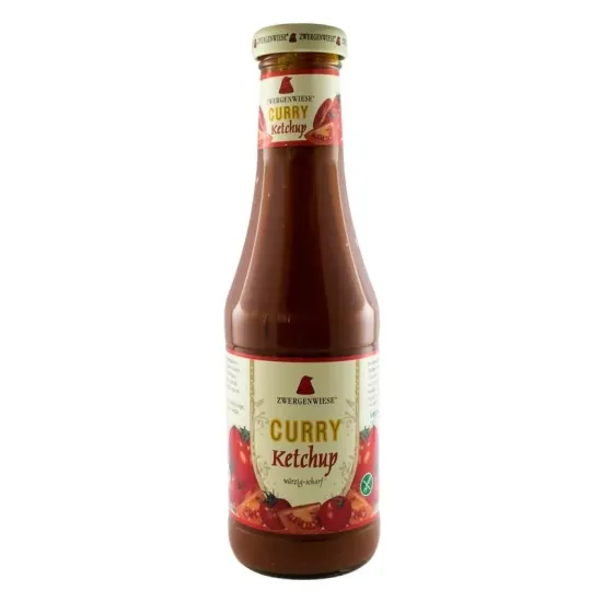 Ketchup bio curry, din piure de rosii, 500ml Zwergenwiese