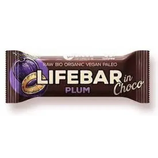 Lifebar baton cu prune in ciocolata raw bio 40g