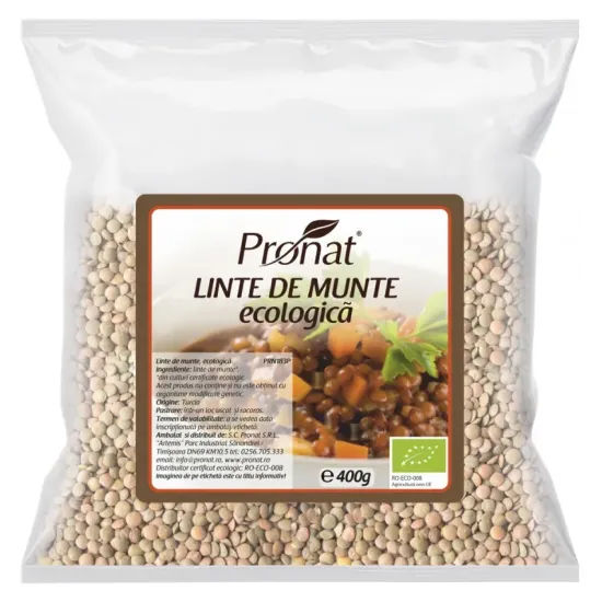 Linte de munte bio, 400g Pronat