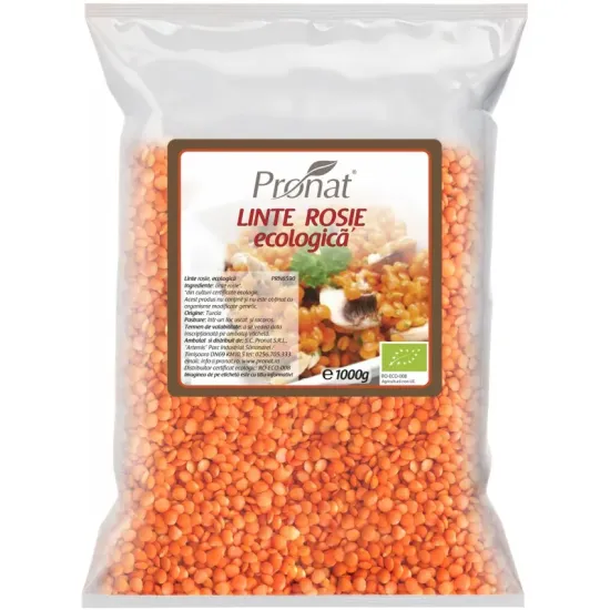 Linte rosie bio, 1000g Pronat