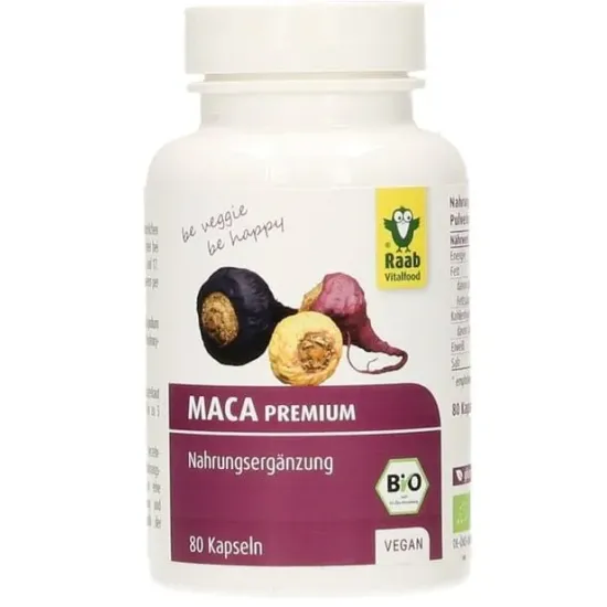 Maca premium bio 500mg, 80 capsule vegane RAAB