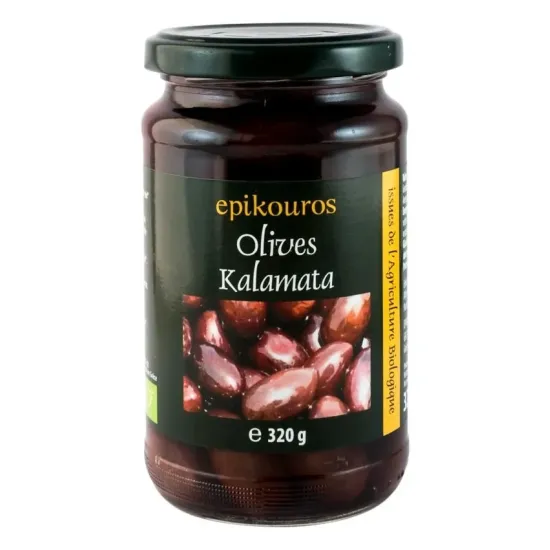 Masline bio Kalamata in saramura, 320g Epikouros