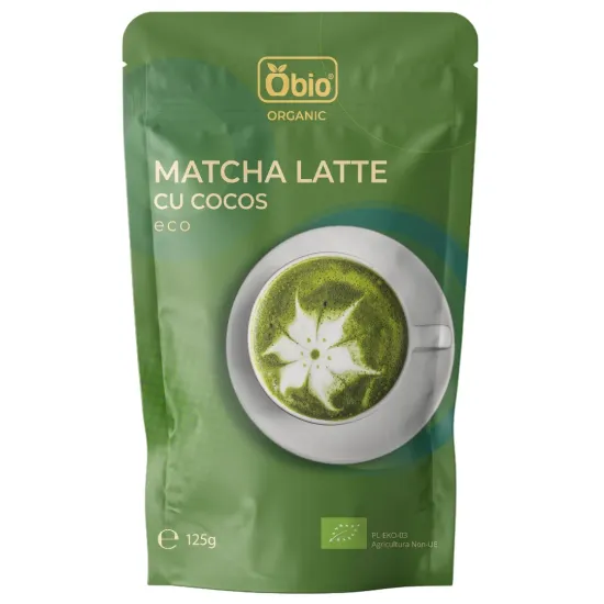 Matcha latte cu cocos bio 125g Obio