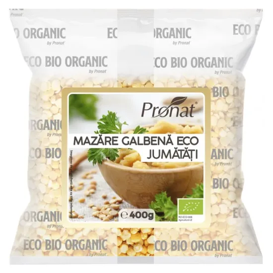 Mazare galbena bio, jumatati, 400g Pronat