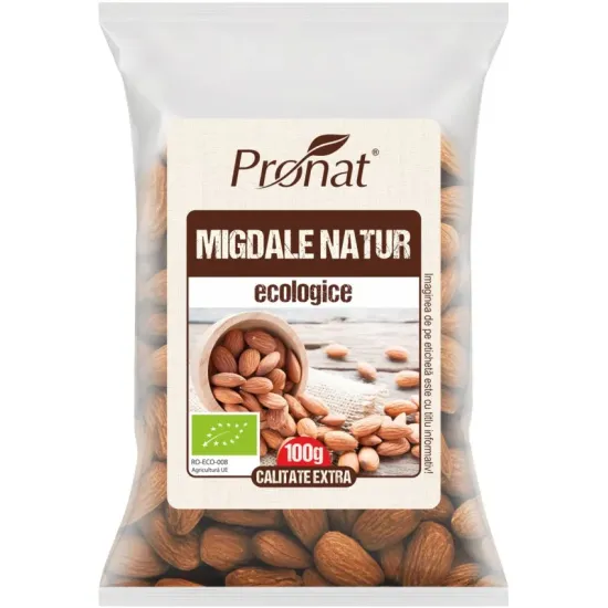 Migdale bio natur samburi, 100g, 12-14mm Pronat