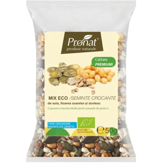 Mix Seminte bio crocante, 50g Pronat